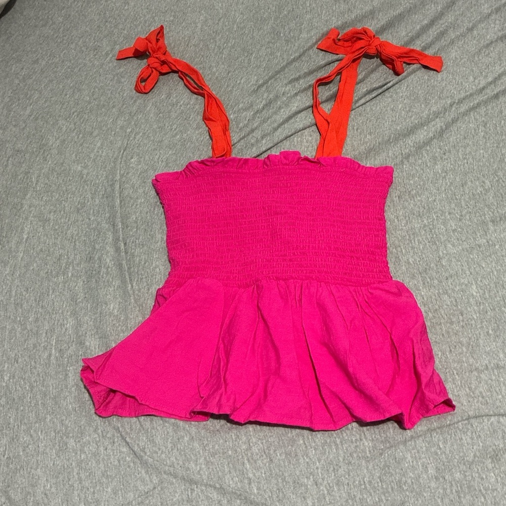 Vibrant Pink and Orange Women's Tank Top